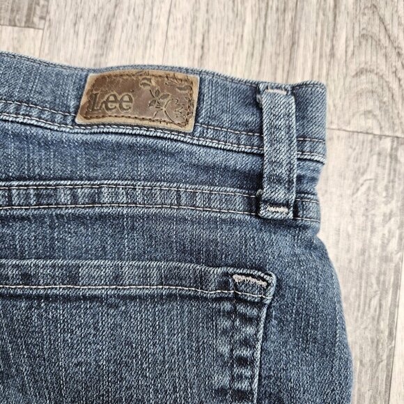 Lee Jeans Womens 12 Long Blue Classic Fit Straight Leg Denim At The Waist - Picture 4 of 12